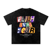 Load image into Gallery viewer, Faith Over Fear - 2 Timothy 1:7 - Snow Washed Oversized Cotton T-Shirt