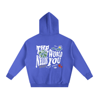 Load image into Gallery viewer, The World Needs You - Oversize Fleeced Hoodie