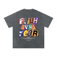 Load image into Gallery viewer, Faith Over Fear - 2 Timothy 1:7 - Snow Washed Oversized Cotton T-Shirt